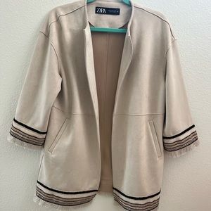 ZARA faux suede jacket. size XS. Like brand new (worn once).